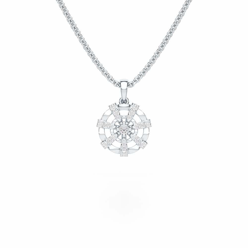 Ethereal Charm Silver Pendant - White Gold - Image 1