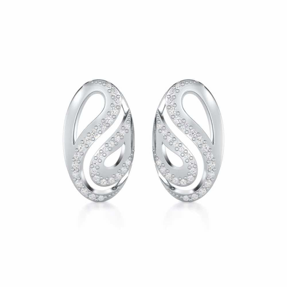 Radiant Cadence Silver Earrings - White Gold - Image 1