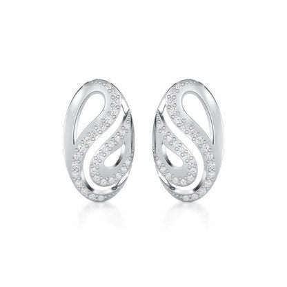 Radiant Cadence Silver Earrings - White Gold - Image 1
