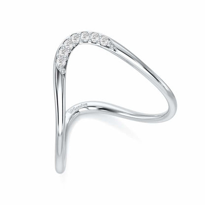 Magic Wave Silver Ring - White Gold - Image 1
