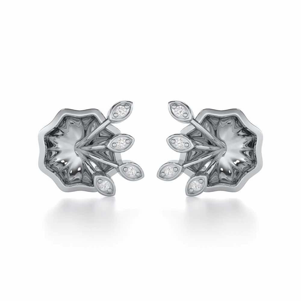 Vibrant Twigs Silver Earrings - White Gold - Image 1