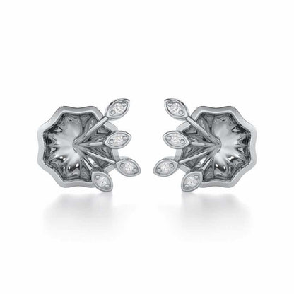 Vibrant Twigs Silver Earrings - White Gold - Image 1