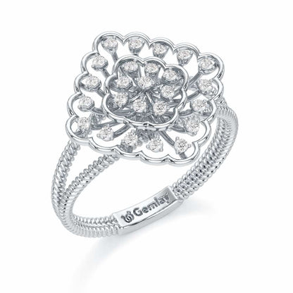 Zeppelin Glow Silver Ring - White Gold - Image 1
