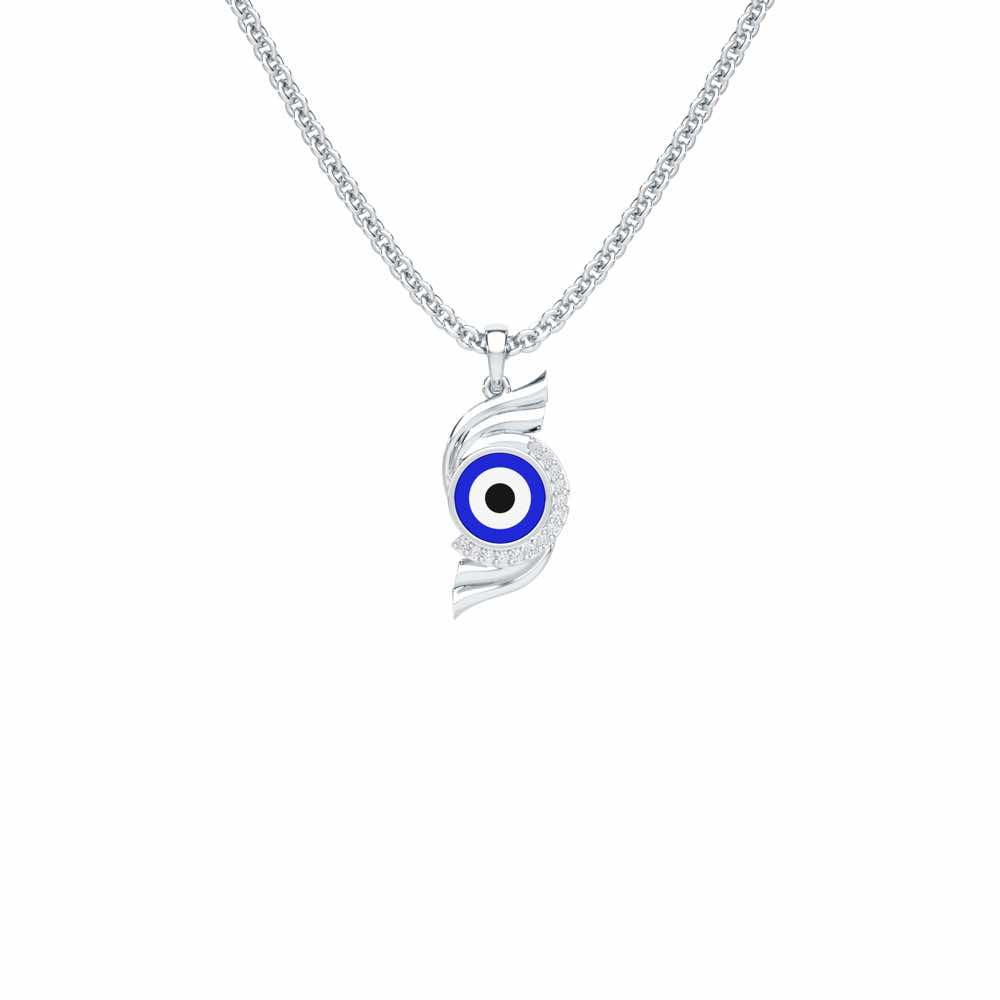 Mystic Protector Silver Pendant - White Gold - Image 1
