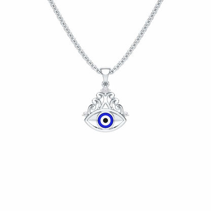 Serenity Shield Silver Pendant - White Gold - Image 1