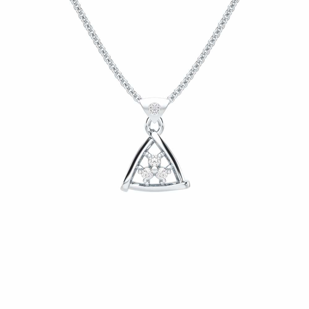 Shimmer Delight Silver Pendant - White Gold - Image 1