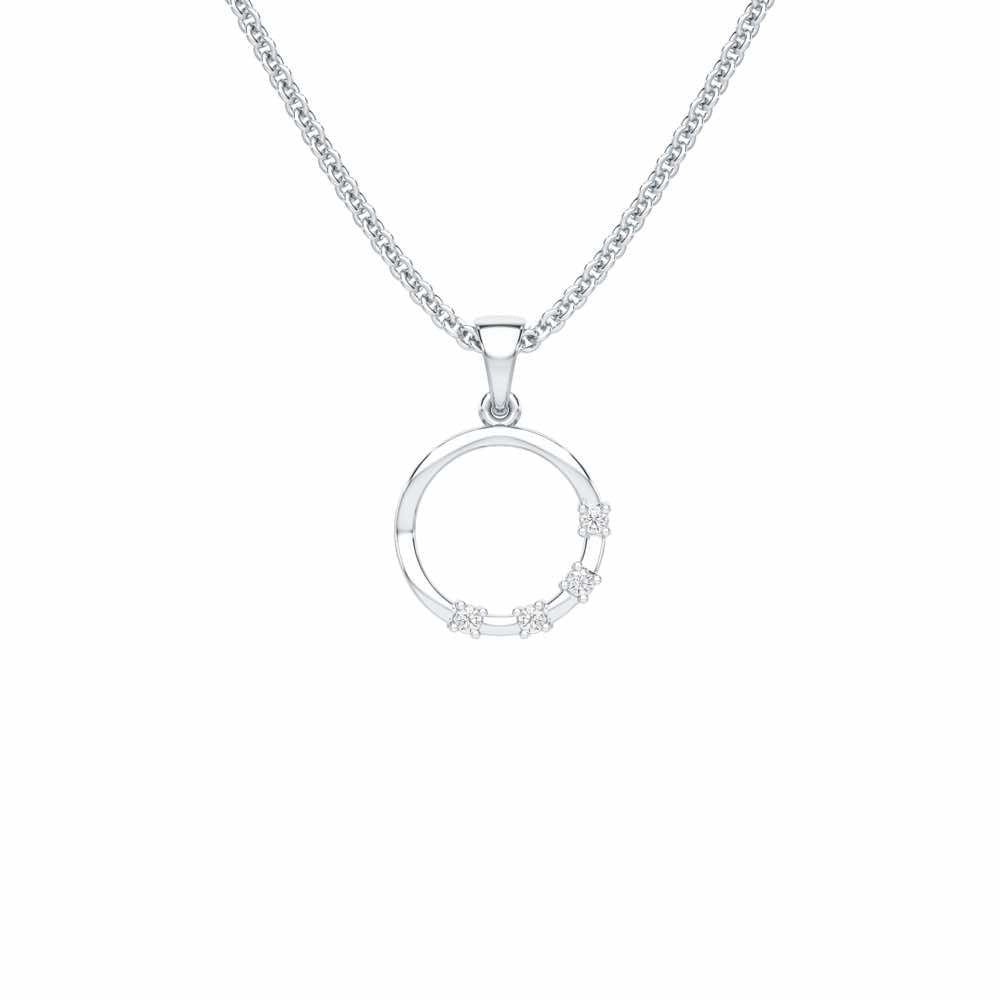Halo Whisper Silver Pendant - White Gold - Image 1