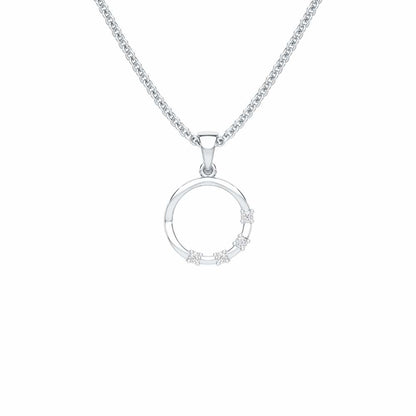 Halo Whisper Silver Pendant - White Gold - Image 1