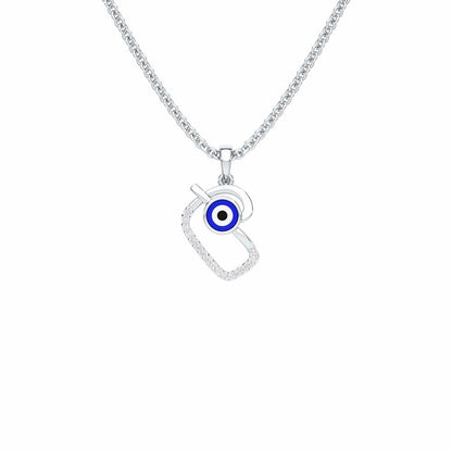 Eye of Fortune Silver Pendant - White Gold - Image 1