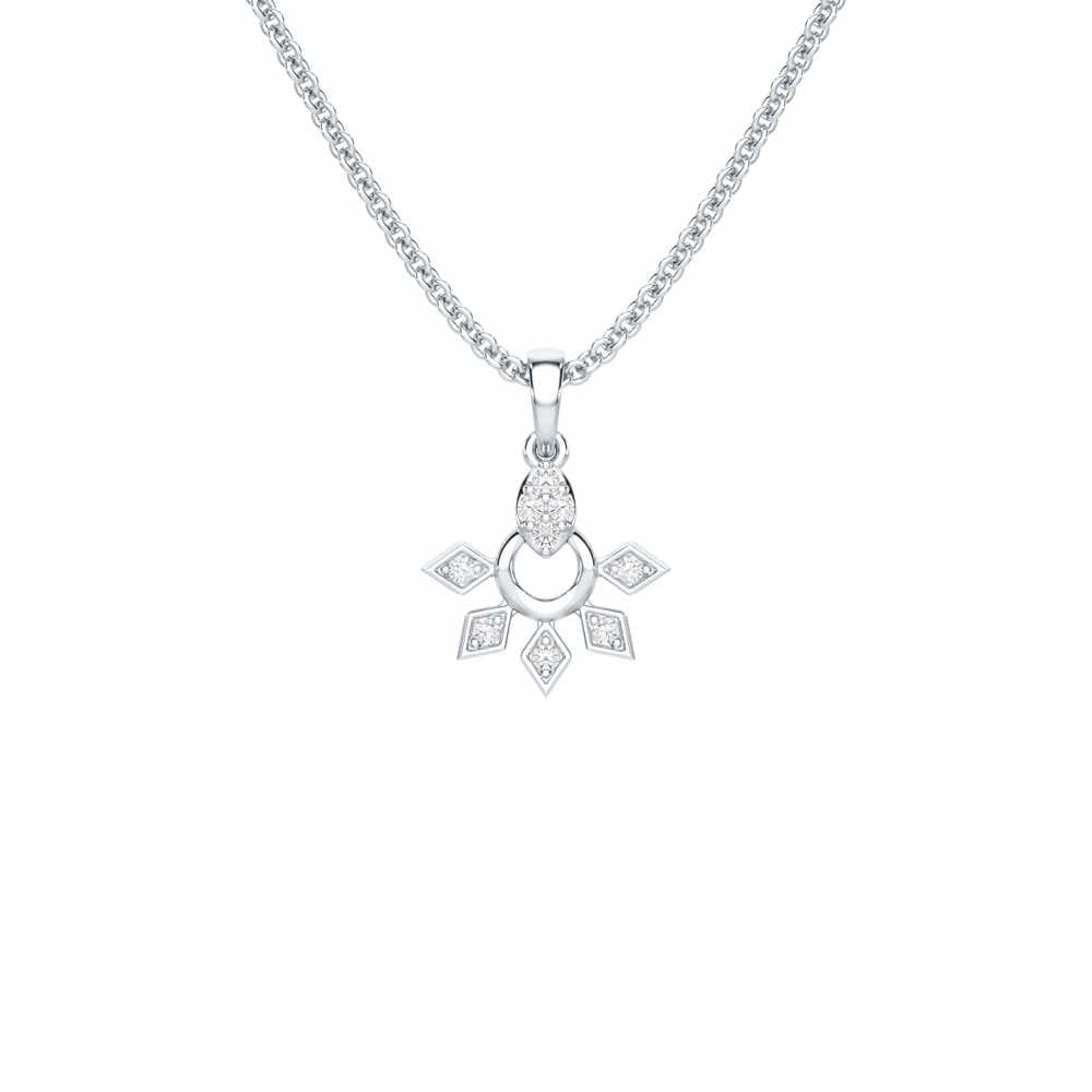 Luxe Halo Silver Pendant - White Gold - Image 1