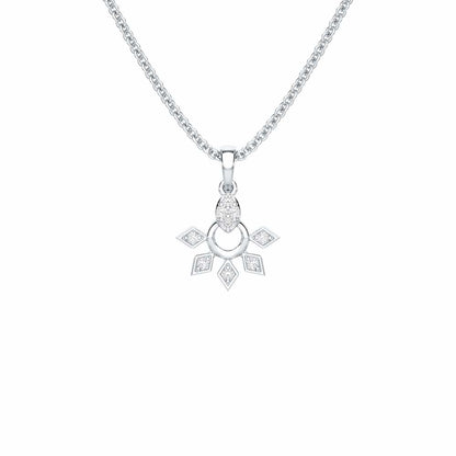 Luxe Halo Silver Pendant - White Gold - Image 1