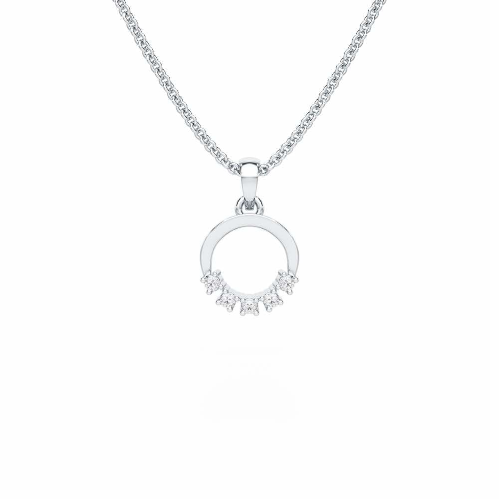 Aura Elegance Silver Pendant - White Gold - Image 1