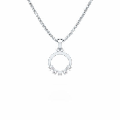 Aura Elegance Silver Pendant - White Gold - Image 1