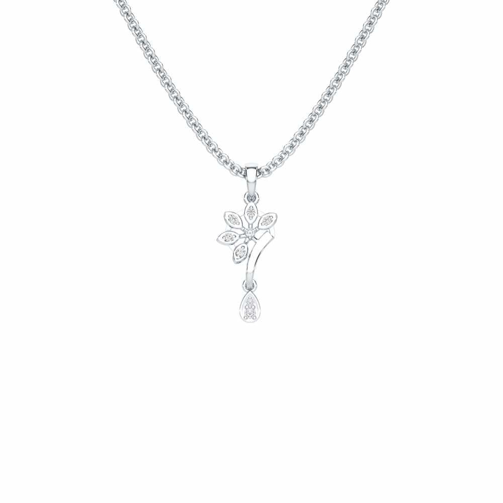 Dewdrop Radiance Silver Pendant - White Gold - Image 1