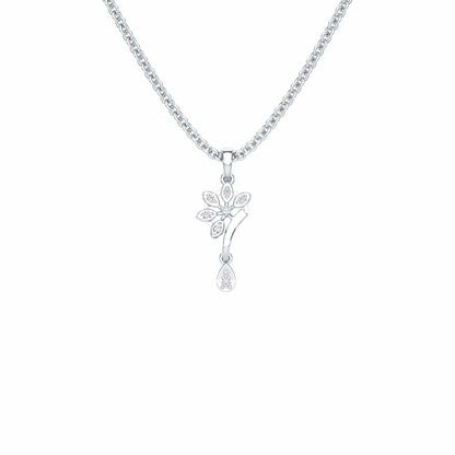 Dewdrop Radiance Silver Pendant - White Gold - Image 1