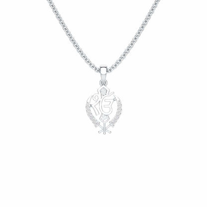 Onkar Supreme Silver Pendant - White Gold - Image 1
