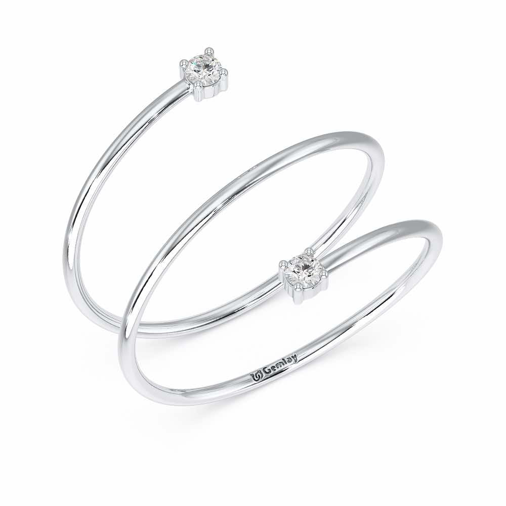 Twinkle Spring Silver Ring - White Gold - Image 1