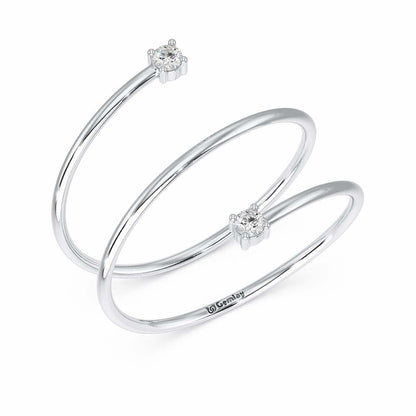 Twinkle Spring Silver Ring - White Gold - Image 1