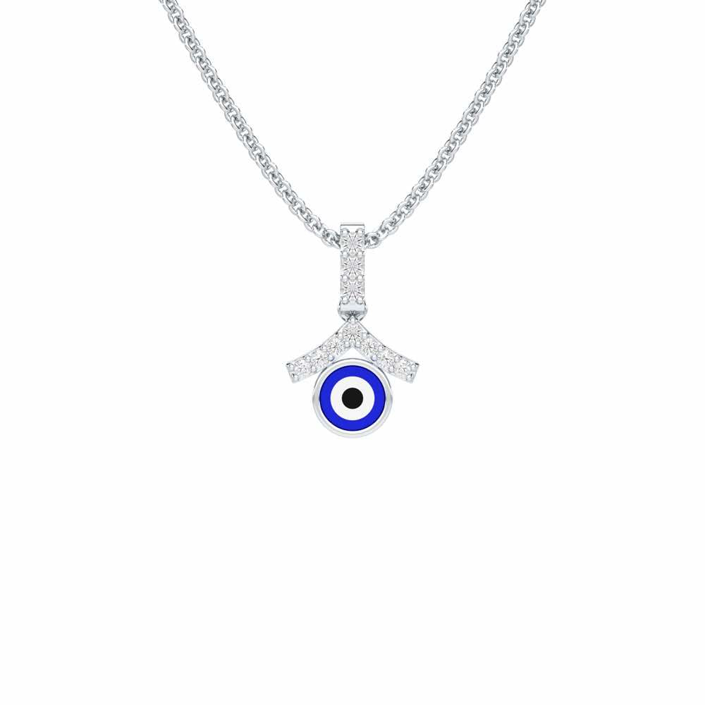 Eternal Shield Silver Pendant - White Gold - Image 1
