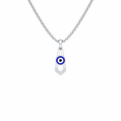 Guardian Gaze Silver Pendant - White Gold - Image 1