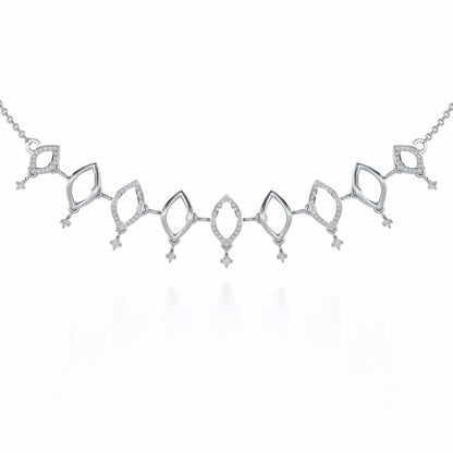 Ocean Serenity Silver Necklace - White Gold - Image 1