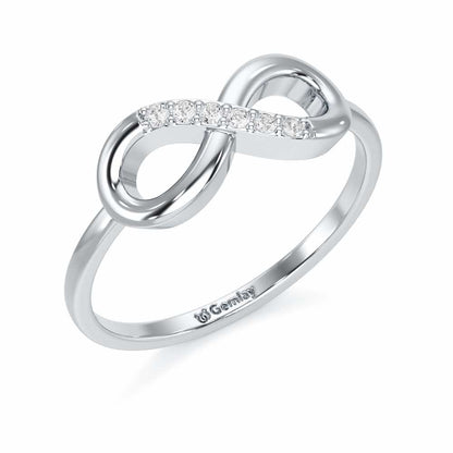 Glint of Infinity Silver Ring - White Gold - Image 1