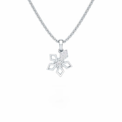 Floral radiance Silver Pendant - White Gold - Image 1