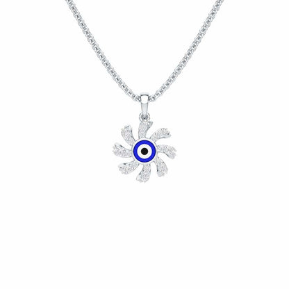 Enchanted Eye Silver Pendant - White Gold - Image 1