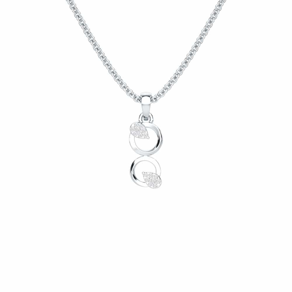 Gleam Couple Silver Pendant - White Gold - Image 1