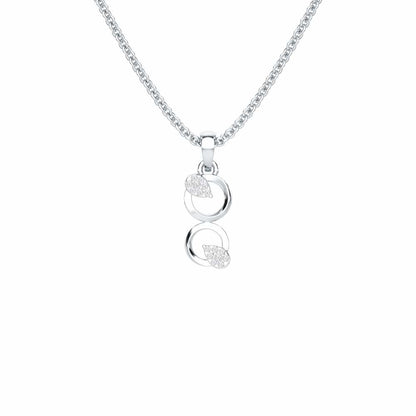 Gleam Couple Silver Pendant - White Gold - Image 1
