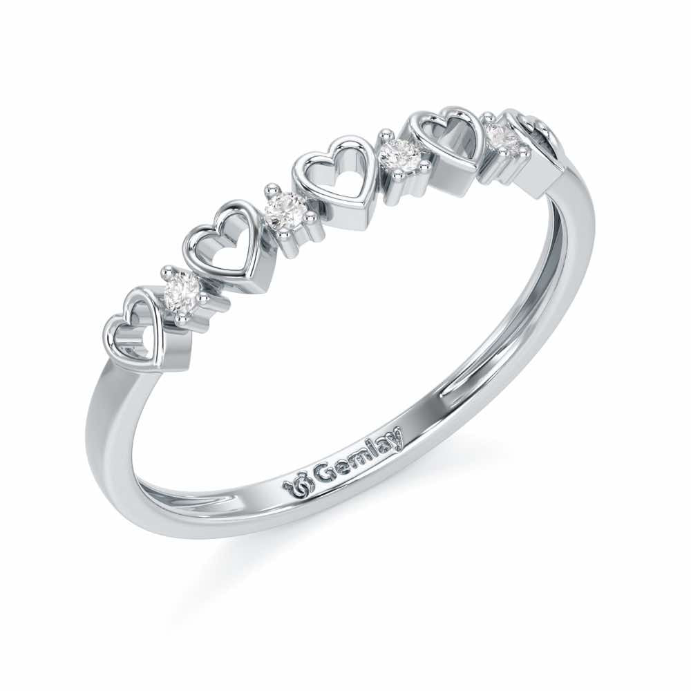 Heart Fairy Silver Ring - White Gold - Image 1