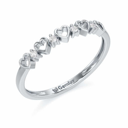 Heart Fairy Silver Ring - White Gold - Image 1