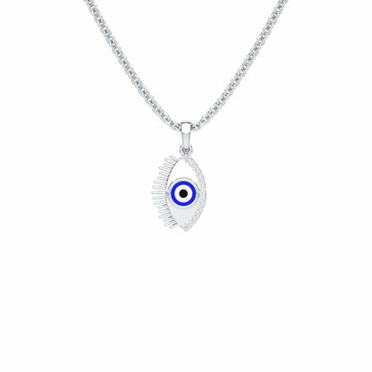 Blue Eye Silver Pendant - White Gold - Image 1