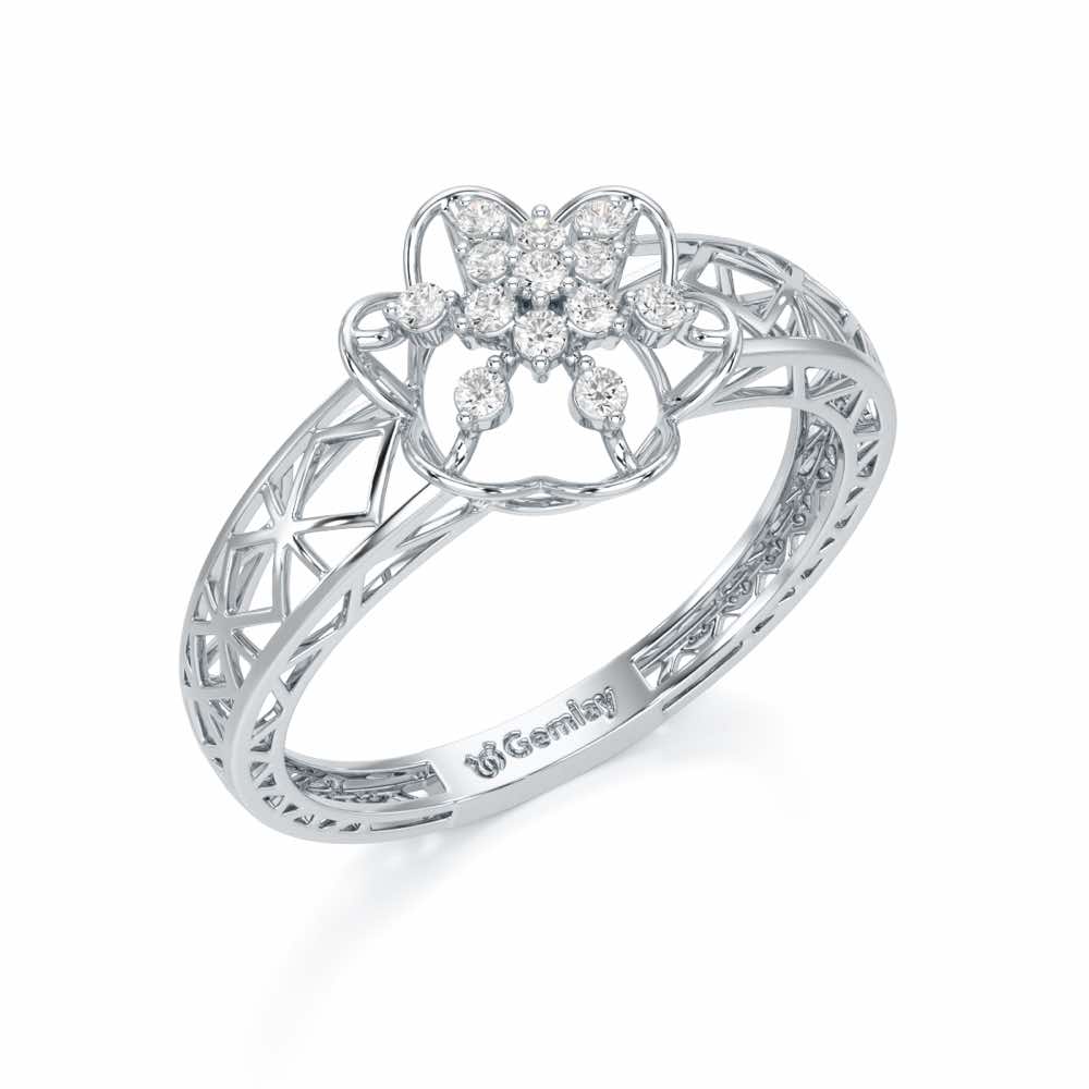 Graceful Yana Silver Ring - White Gold - Image 1