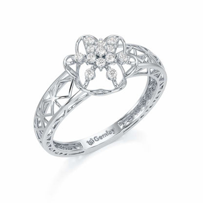 Graceful Yana Silver Ring - White Gold - Image 1
