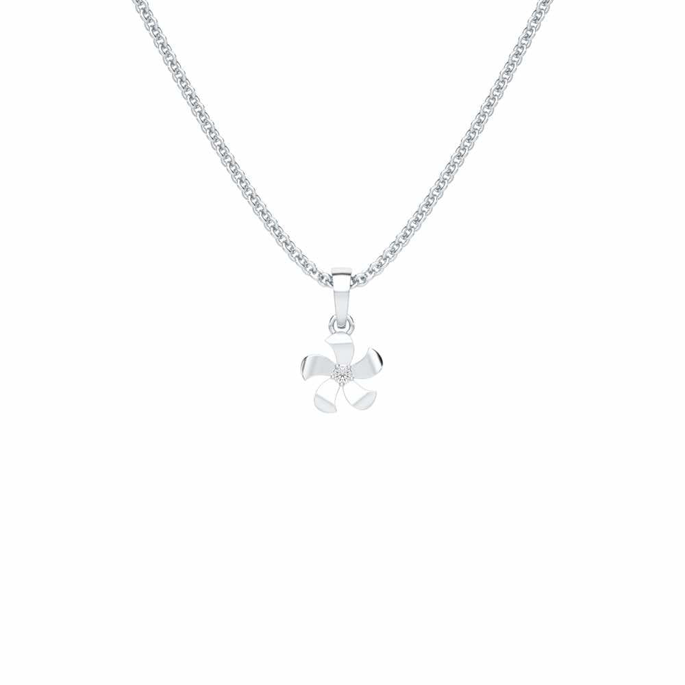Blossom Bliss Silver Pendant - White Gold - Image 1