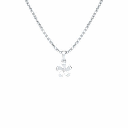 Blossom Bliss Silver Pendant - White Gold - Image 1