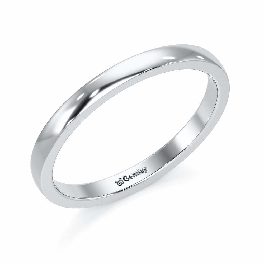 Serene Spark Stackable Silver Ring - White Gold - Image 1