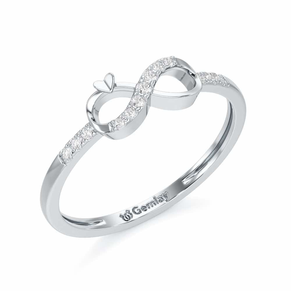 Eternity Silver Ring - White Gold - Image 1