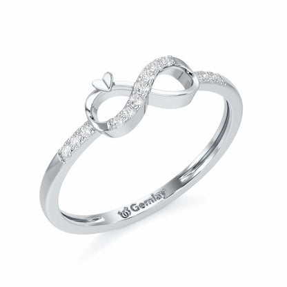 Eternity Silver Ring - White Gold - Image 1