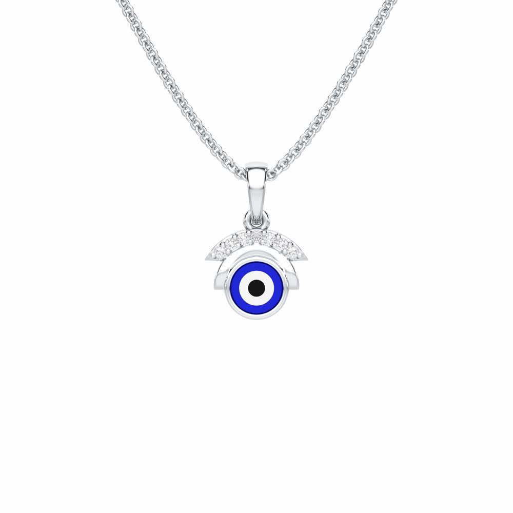 Omni Eye Silver Pendant - White Gold - Image 1