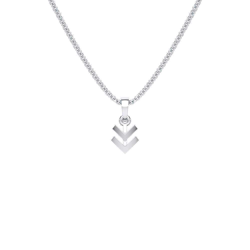 Double Arrow Gold Pendant - White Gold - Image 1