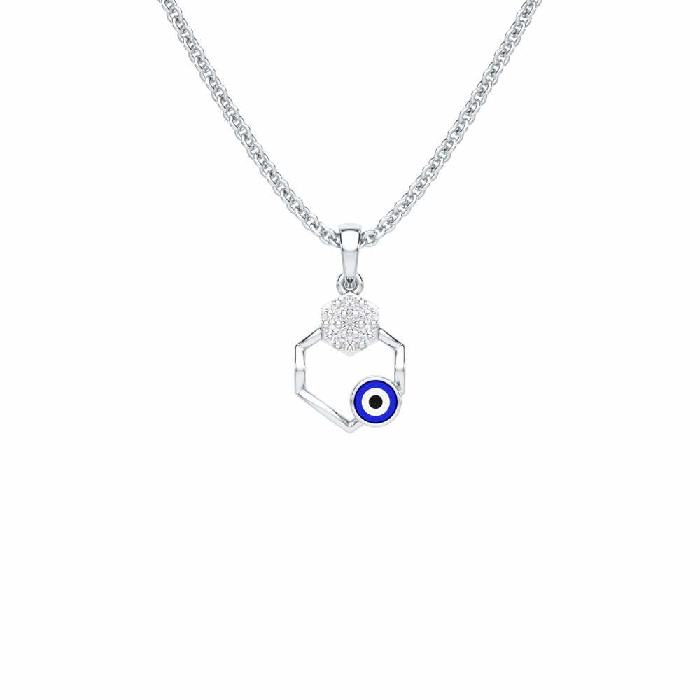 Seeing Shield Silver Pendant - White Gold - Image 1