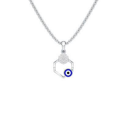 Seeing Shield Silver Pendant - White Gold - Image 1