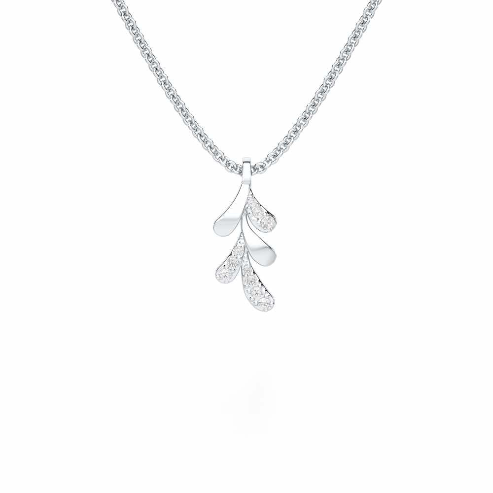 Sapling Spark Silver Pendant - White Gold - Image 1