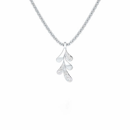 Sapling Spark Silver Pendant - White Gold - Image 1