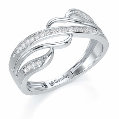 Luminis Wave Silver Ring - White Gold - Image 1
