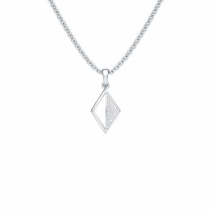 Gleaming Aura Silver Pendant - White Gold - Image 1