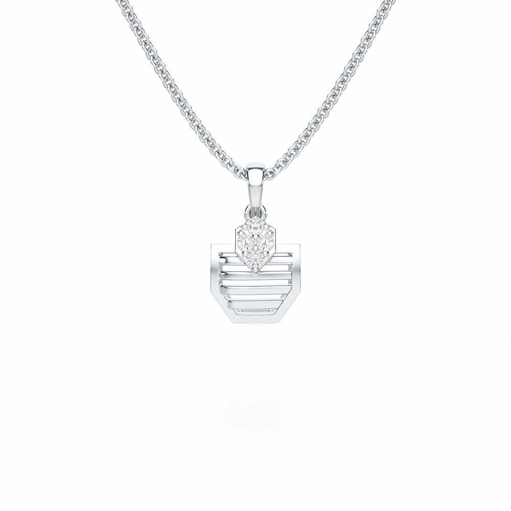 Twilight Whisper Silver Pendant - White Gold - Image 1