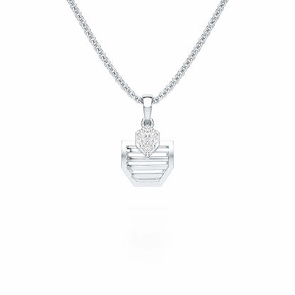 Twilight Whisper Silver Pendant - White Gold - Image 1